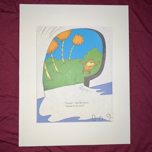 The Lorax repeat speak for the trees matted art childrens literature pop - Picture 1 of 3